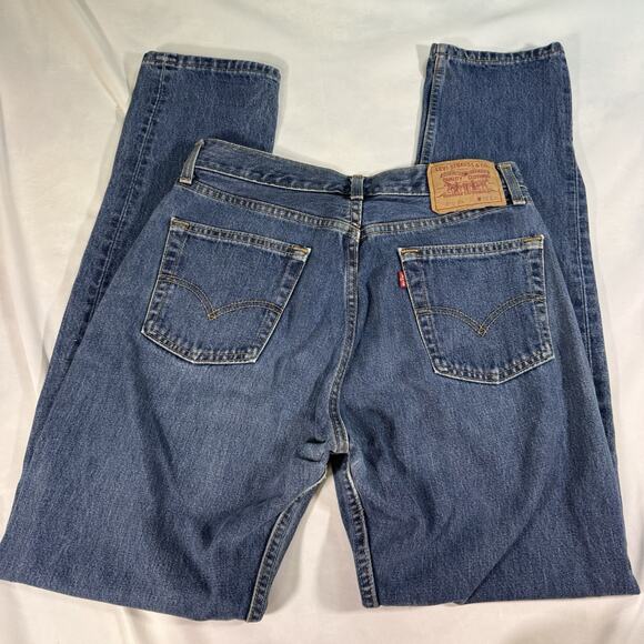 Vtg 90s Levis 510 Button Fly Mens Washed Denim Jeans Sz 32 - Picture 7 of 8